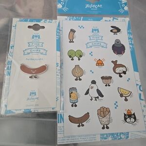 Jellycat Amuseables Sausage Stickers and Pin New with Tags!